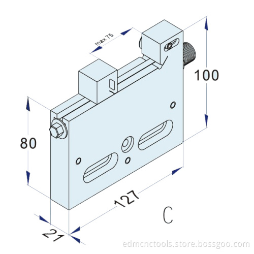 wire edm small parts machining manual clamp vise max clamp 50,75,100mm